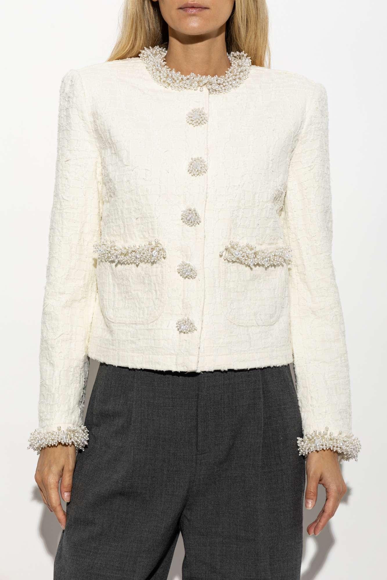 Self-Portrait Textured denim jacket | Women's | Vitkac